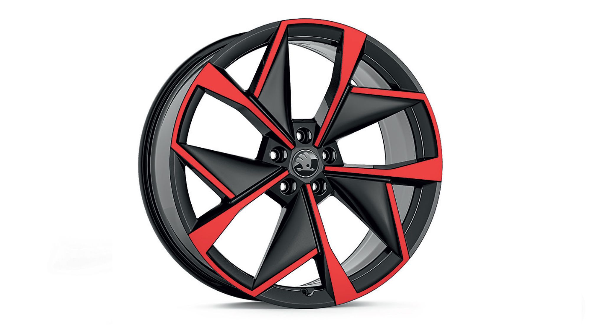 Škoda Leichtmetallfelge Vision Schwarz Rot