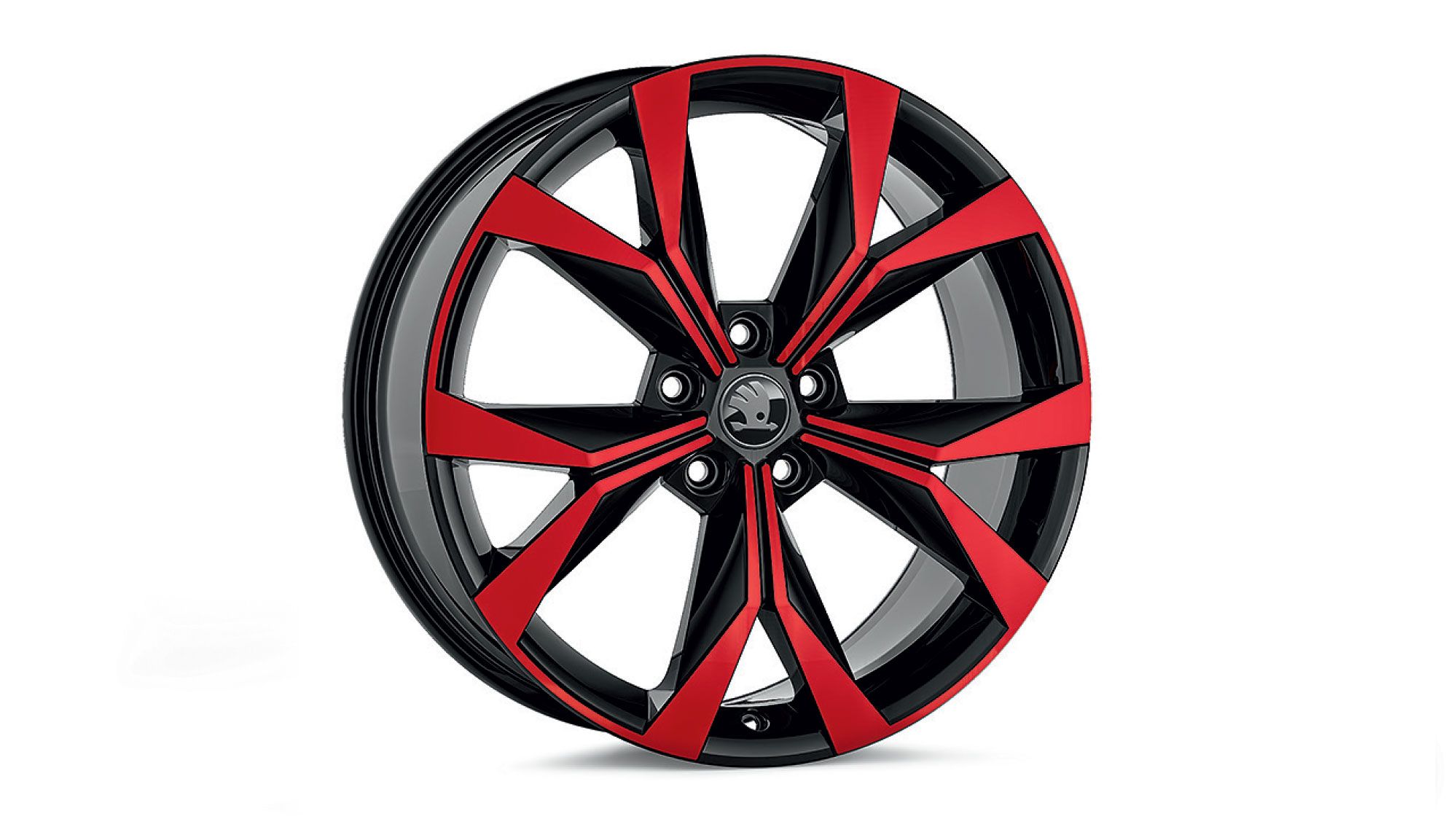 Škoda Leichtmetallfelge Cetus Schwarz Rot