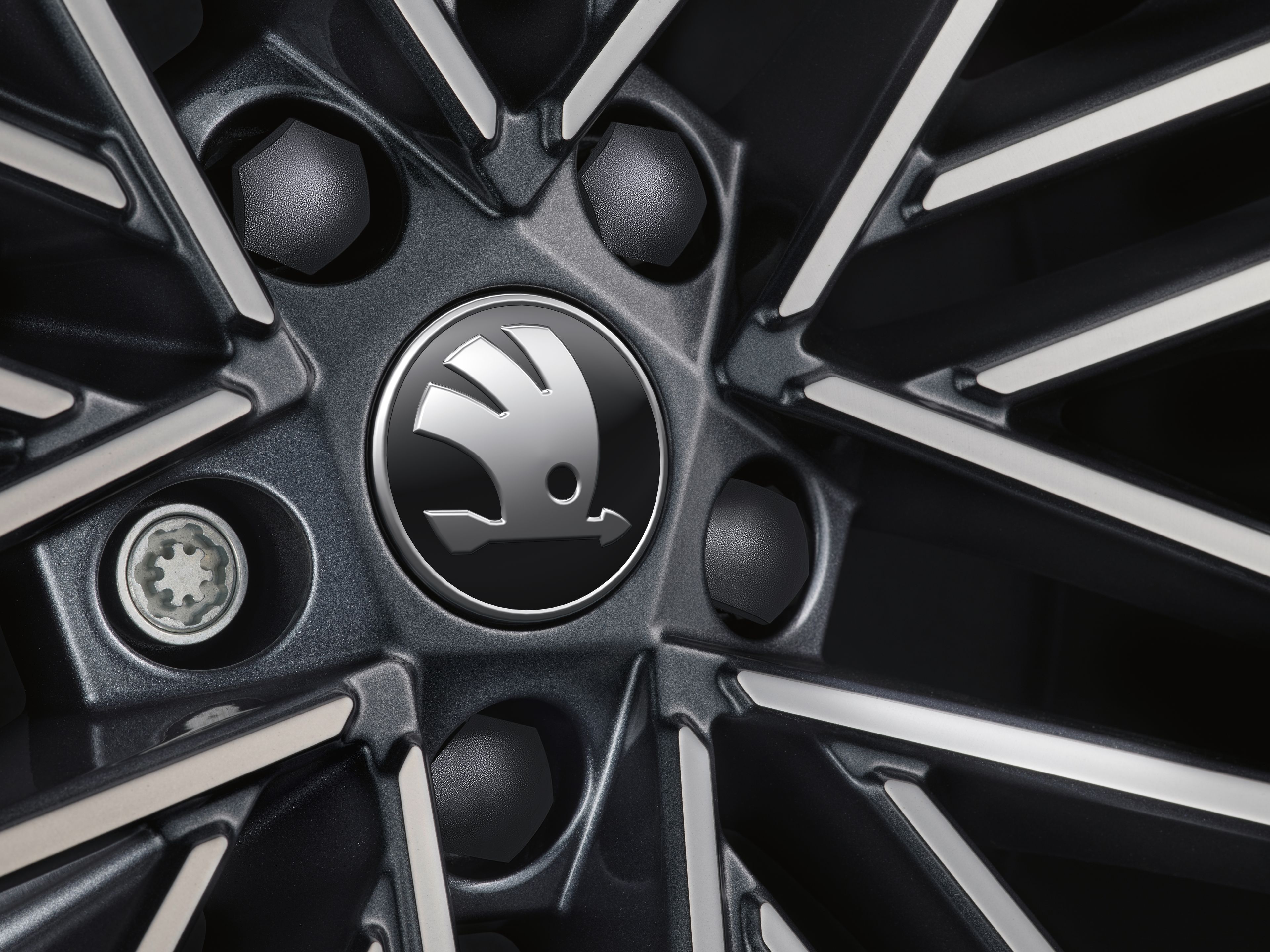 Fokusansicht einer Škoda Leichtmetallfelge