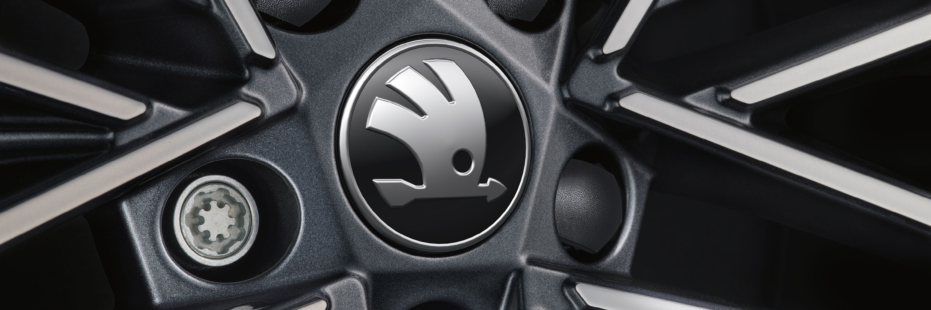 Fokusansicht einer Škoda Leichtmetallfelge
