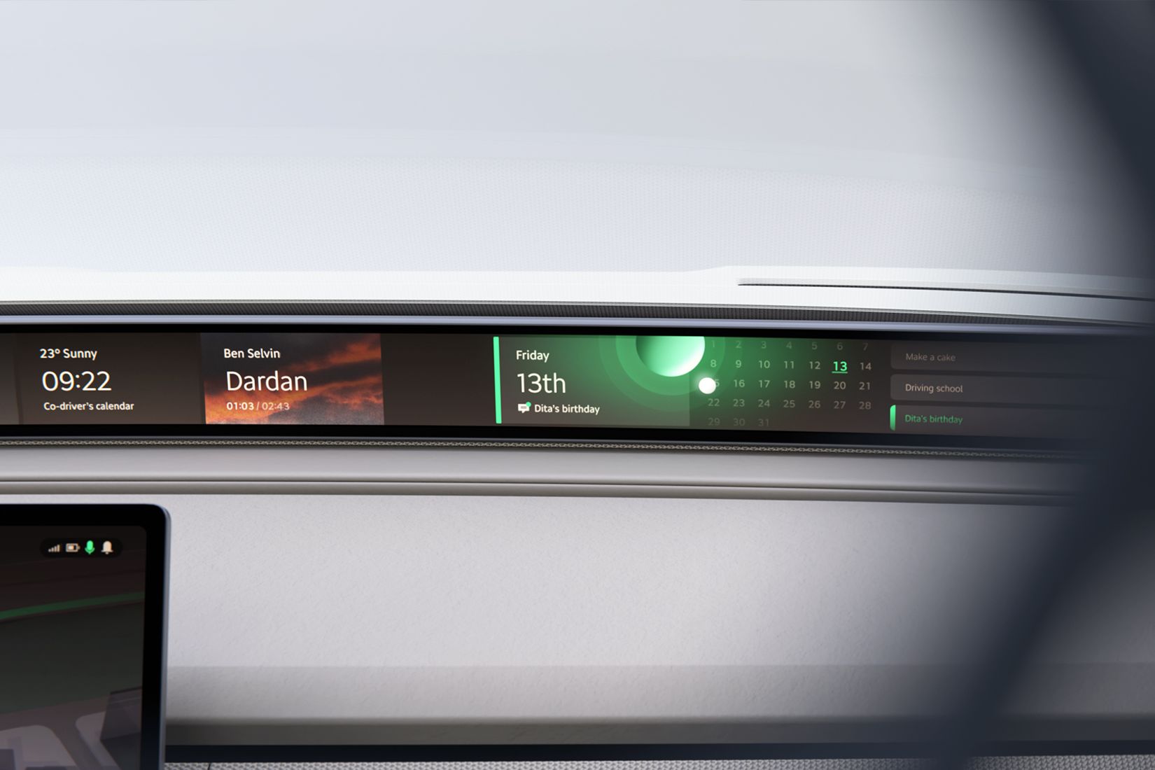 Škoda Vision O Interieur mit Blick auf Horizon Display
