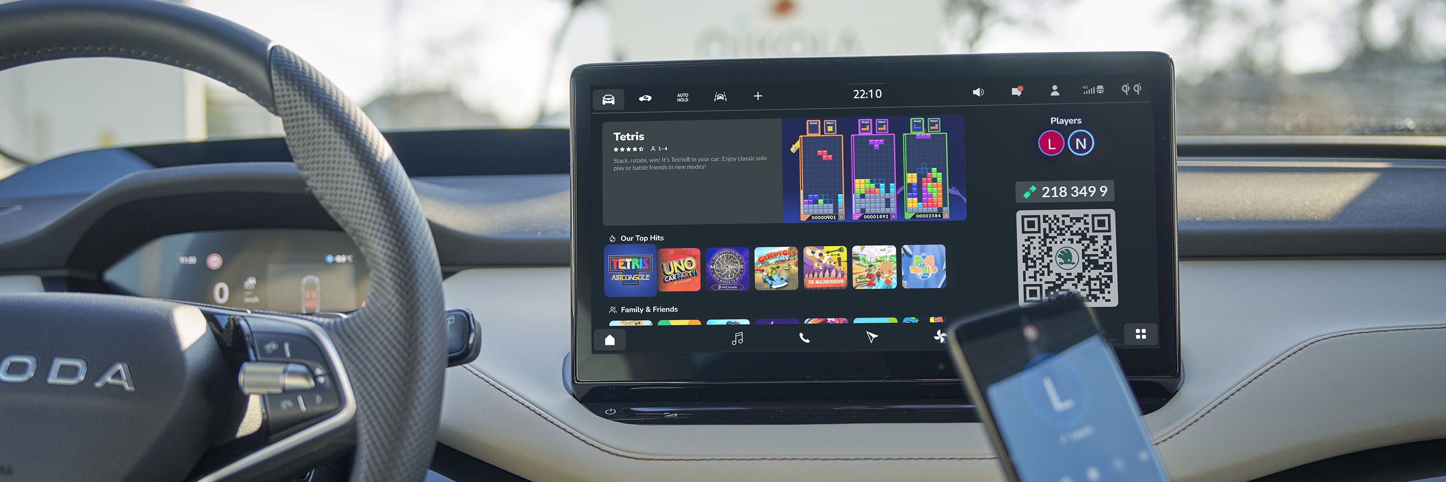 Spielauswahl auf dem infotainment
