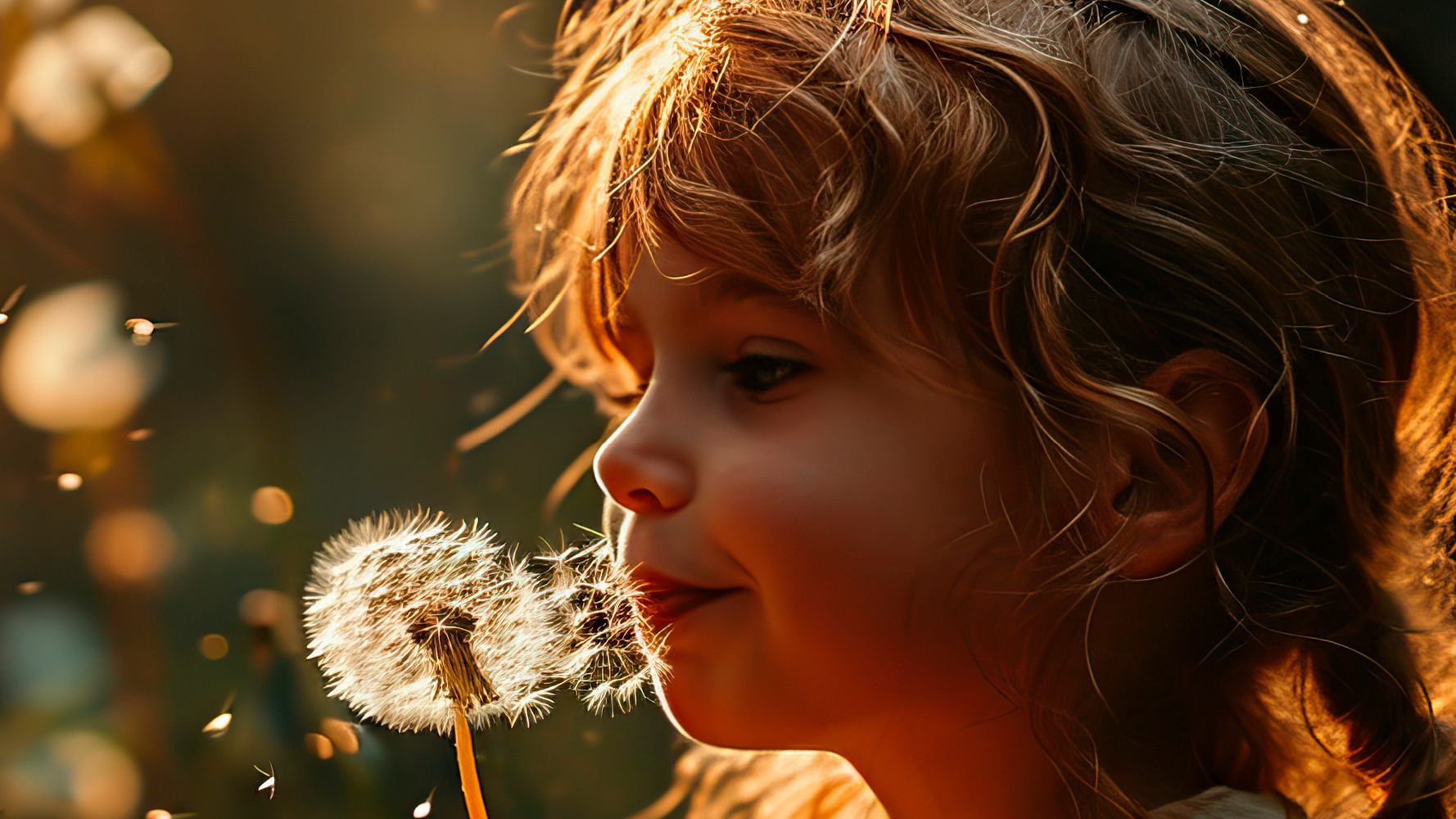 Ein Mädchen bläst auf eine Pusteblume-Bild zum Škoda Klimaanlagen-Check