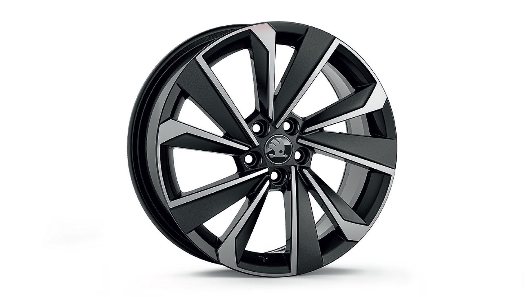 Škoda Leichtmetallfelge Riegel Schwarz glanzgedreht