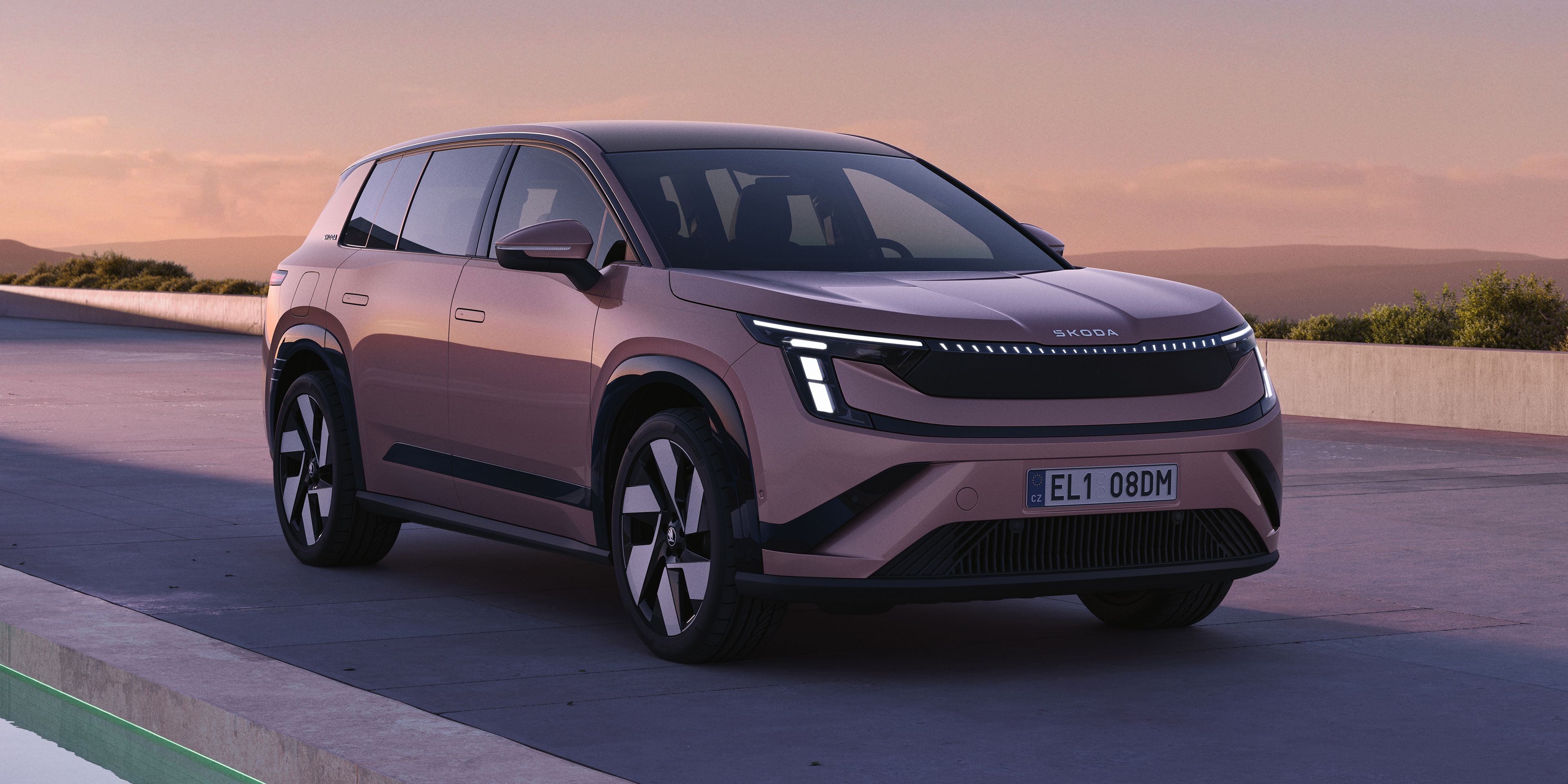 Škoda Peaq in Rosewood-Beige - schräg vorne