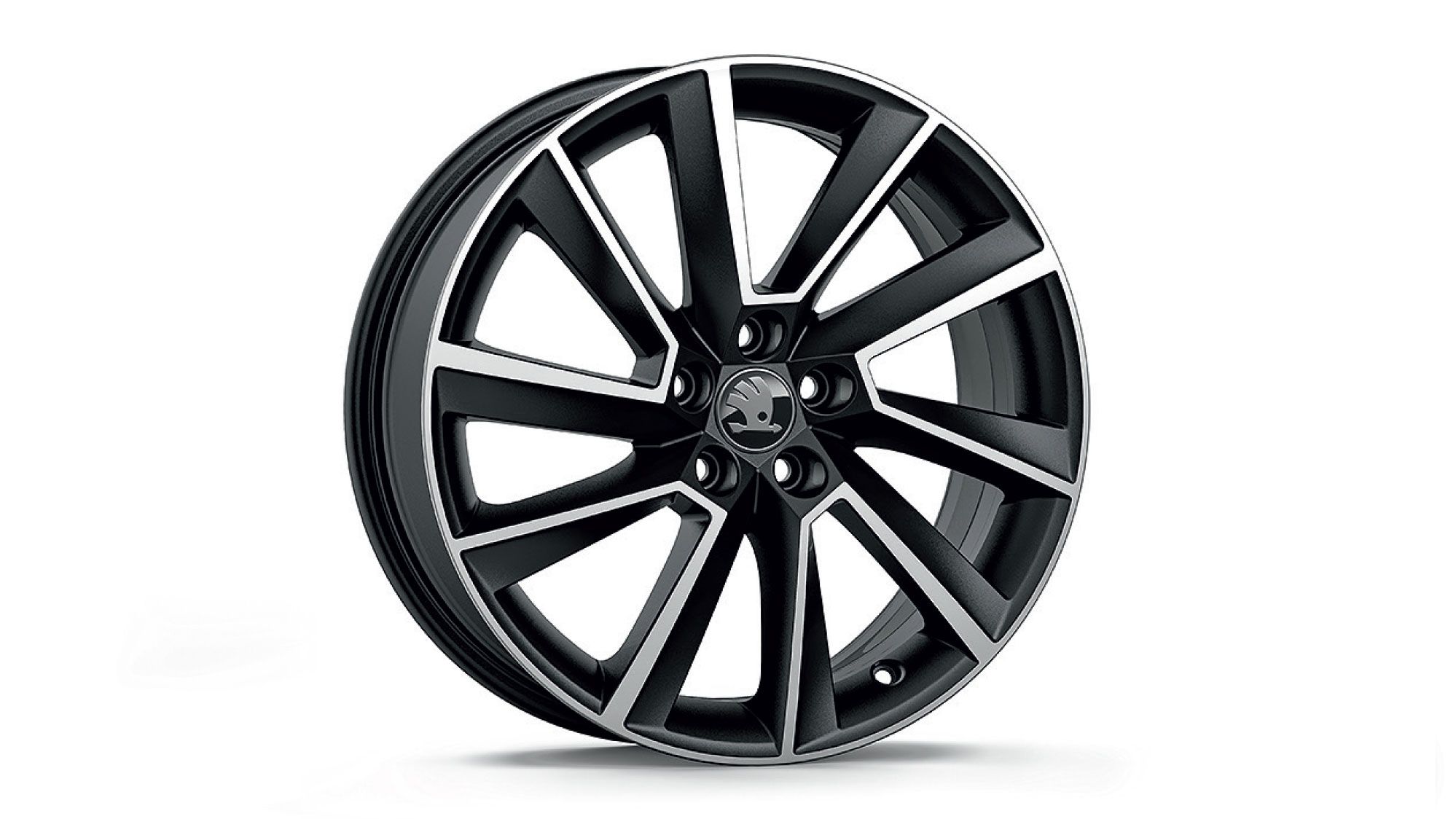 Škoda Leichtmetallfelge Stratos Schwarz matt glanzgedreht