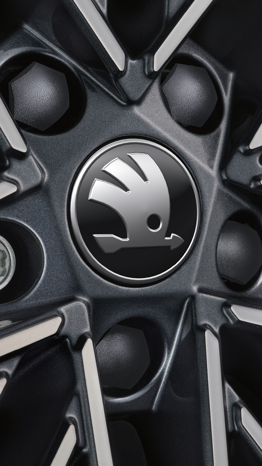 Fokusansicht einer Škoda Leichtmetallfelge